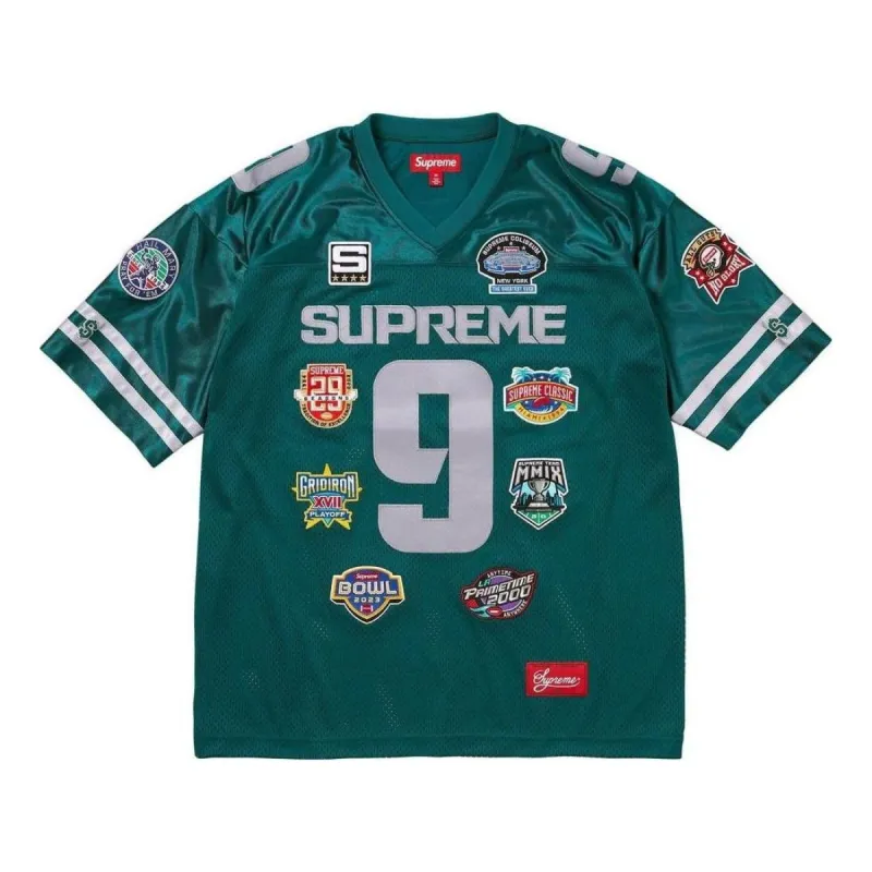 Supreme FW23 Week2 Championship Embroidered Football Jersey 'Green' SUP-FW23-060 sold by KicksCrew