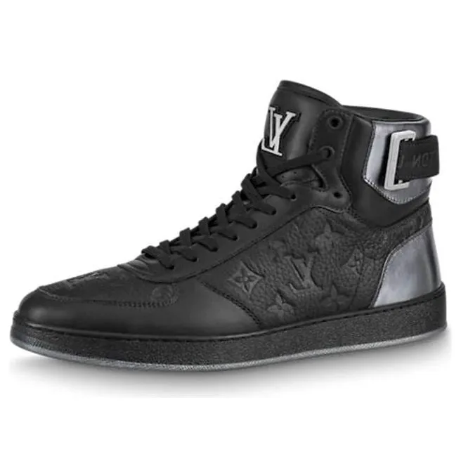 LOUIS VUITTON Rivoli Ankle Sneakers 'Black Monogram with Silver' 1A8V7U sold by KicksCrew