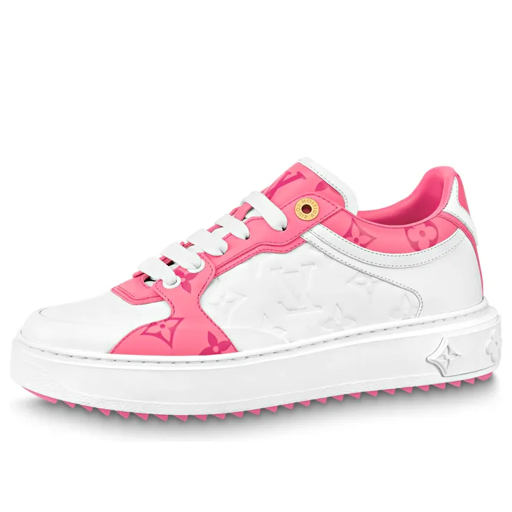 (WMNS) LOUIS VUITTON Time Out Sneakers 'White and Pink Monogram' 1AB33E sold by KicksCrew