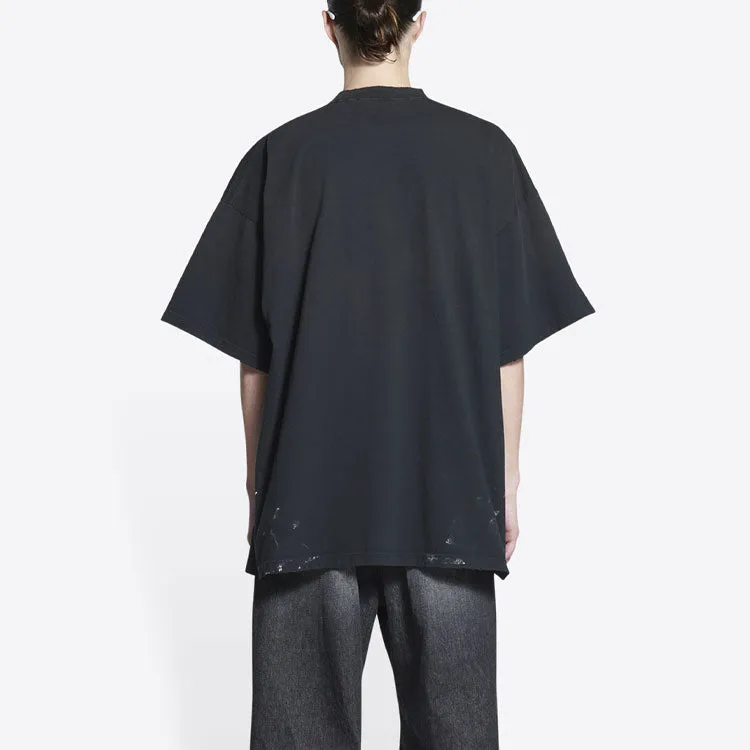 Balenciaga Metallica Short Sleeve T-Shirt Oversized Fit 'Black Orange' 694576TMV881055 sold by KicksCrew product image thumbnail 4