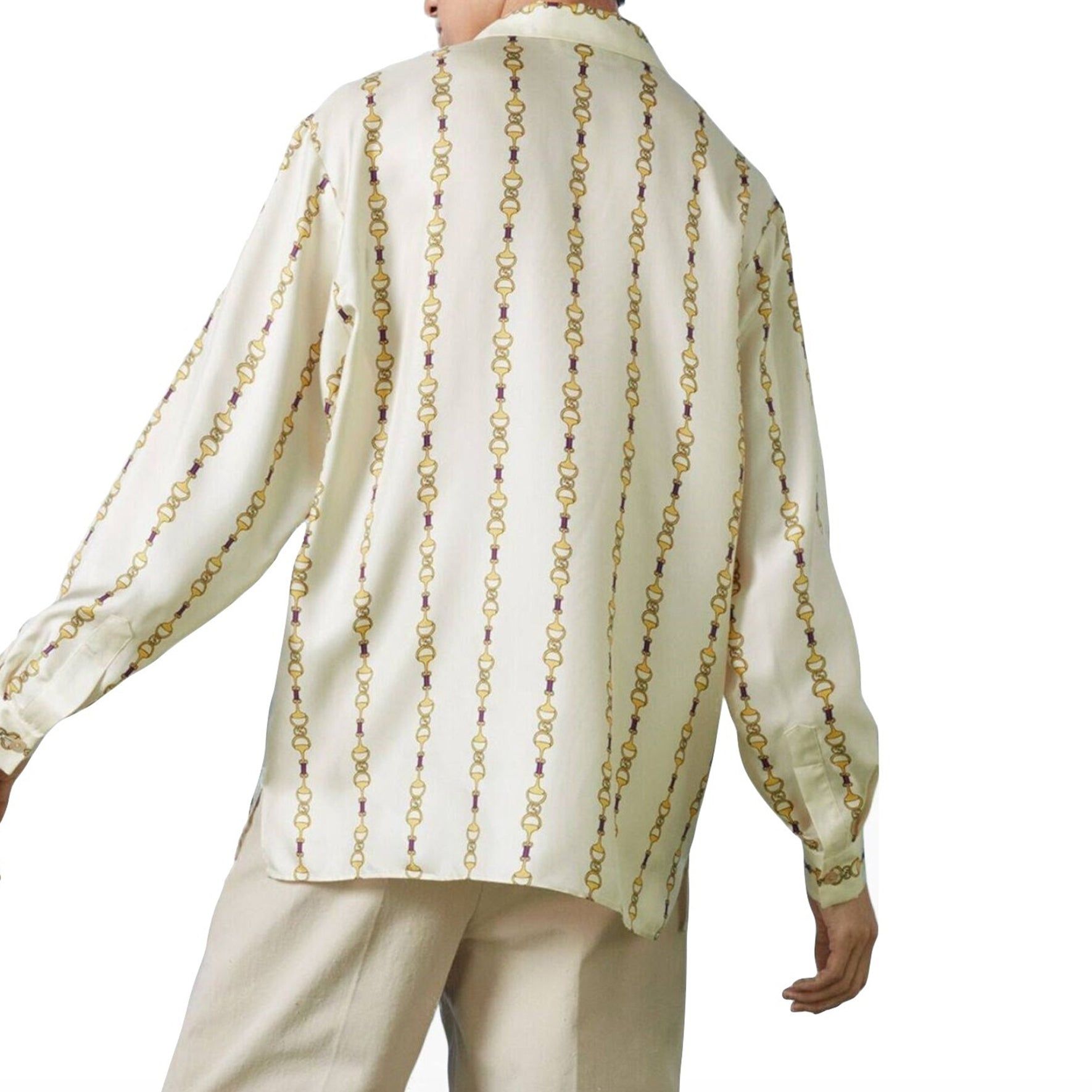 Gucci Interlocking G Horsebit Print Silk Shirt 'Ivory' 751446-ZANR7-9399 sold by KicksCrew product image thumbnail 3