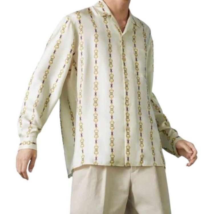 Gucci Interlocking G Horsebit Print Silk Shirt 'Ivory' 751446-ZANR7-9399 sold by KicksCrew product image thumbnail 2