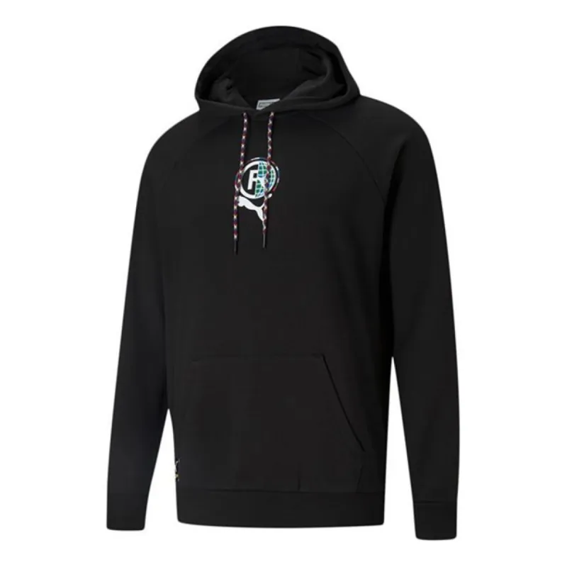 Puma International Graphic Hoodie 'Black White' 531329-01 sold by KicksCrew