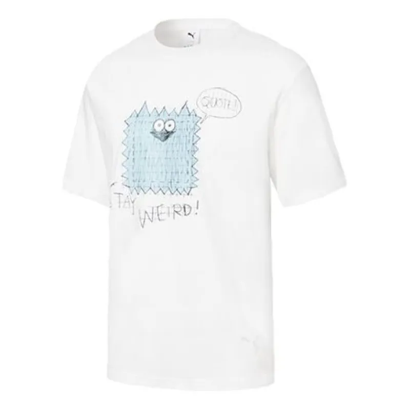 Puma x Michael Lau Graphic Short T-Shirt 'White Blue' 531320-02 sold by KicksCrew