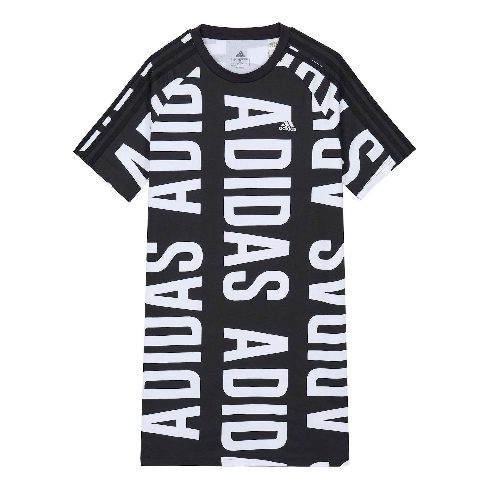 (WMNS) adidas Essentials Oversized Allover Print Dress 'Black White' HC9267 sold by KicksCrew
