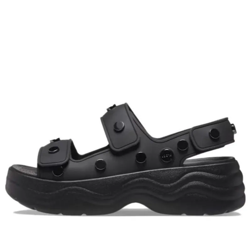 (WMNS) Crocs Skyline Studded Sandals 'Black' 209025-001 sold by KicksCrew