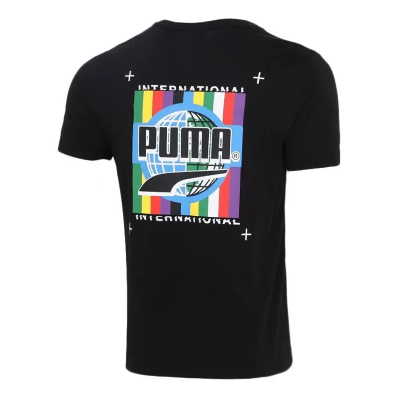 Puma Graffiti Photo Print Short Sleeve T-Shirt 'Black Blue Red' 531307-01 sold by KicksCrew