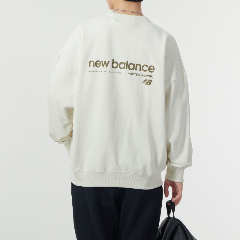 New Balance Linear Heritage Brushed Back Fleece Crewneck Sweatshirt 'White' AMT41330-CIC sold by KicksCrew product image thumbnail 4