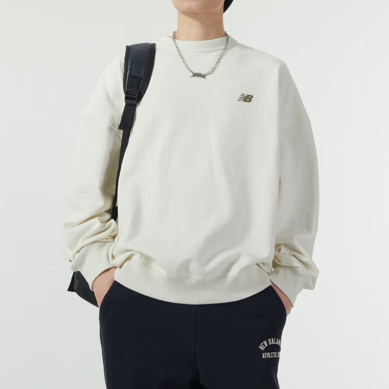 New Balance Linear Heritage Brushed Back Fleece Crewneck Sweatshirt 'White' AMT41330-CIC sold by KicksCrew product image thumbnail 3