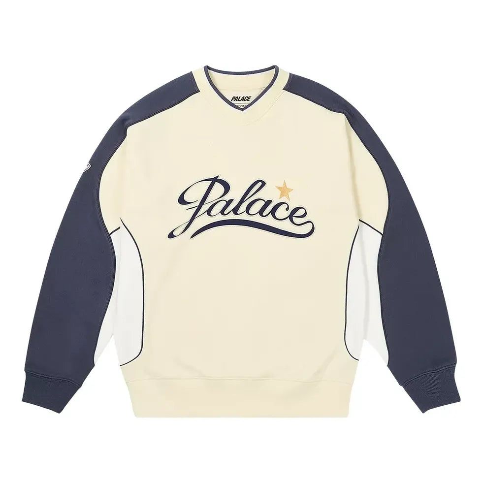 Palace Star Script Crew 'Soft White' P26CS046 sold by KicksCrew