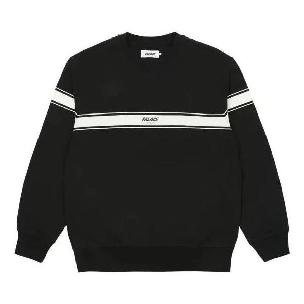 Palace FW22 Striped Contrast Sweatshirt 'Black' PLA-FW22-283 sold by KicksCrew
