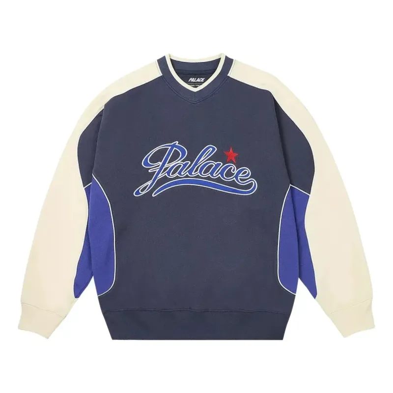 Palace Star Script Crewneck Sweatshirt 'Navy' P26CS006 sold by KicksCrew