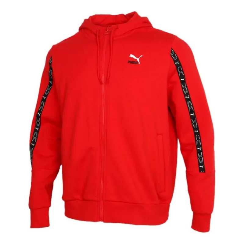 Puma Elevate Hooded Full-Zip Jacket 'Red Black' 531071-11 sold by KicksCrew