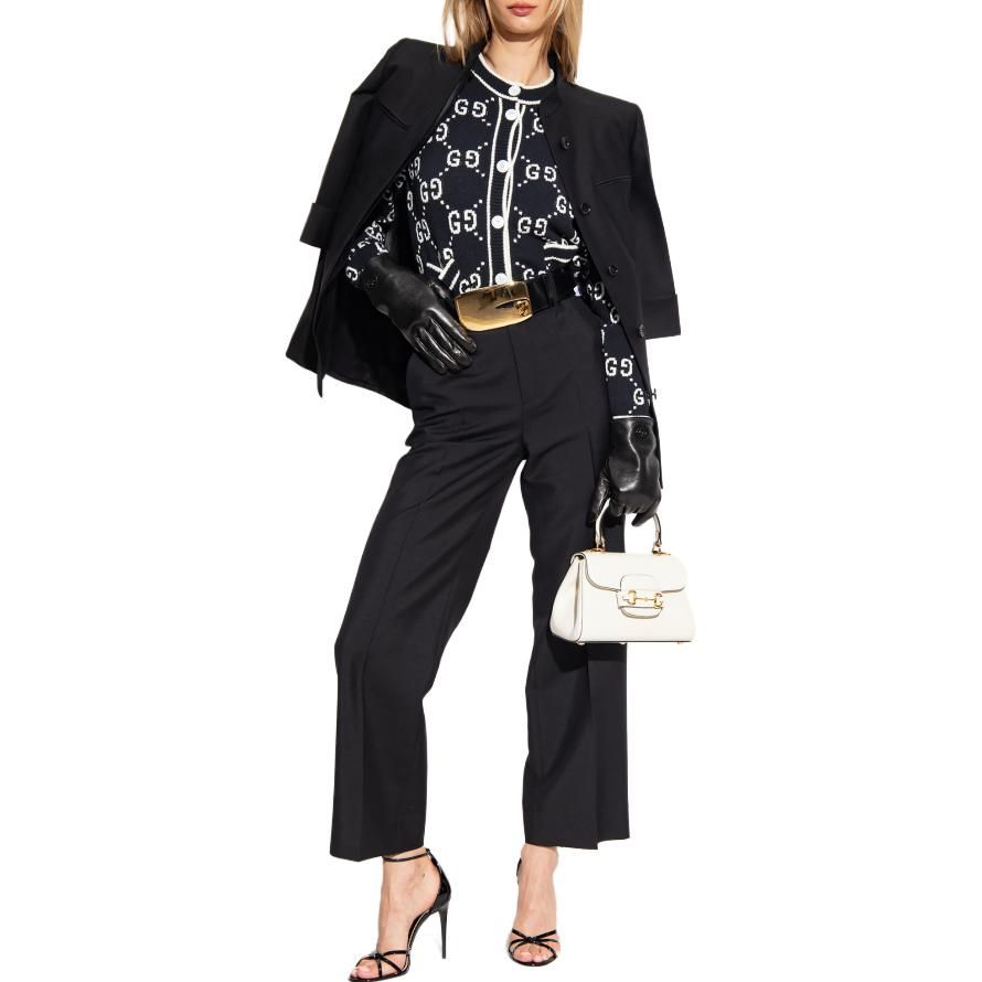 (WMNS) GUCCI GG cotton blend cardigan 'Black' 753917-XKCAN-1289 sold by KicksCrew product image thumbnail 2