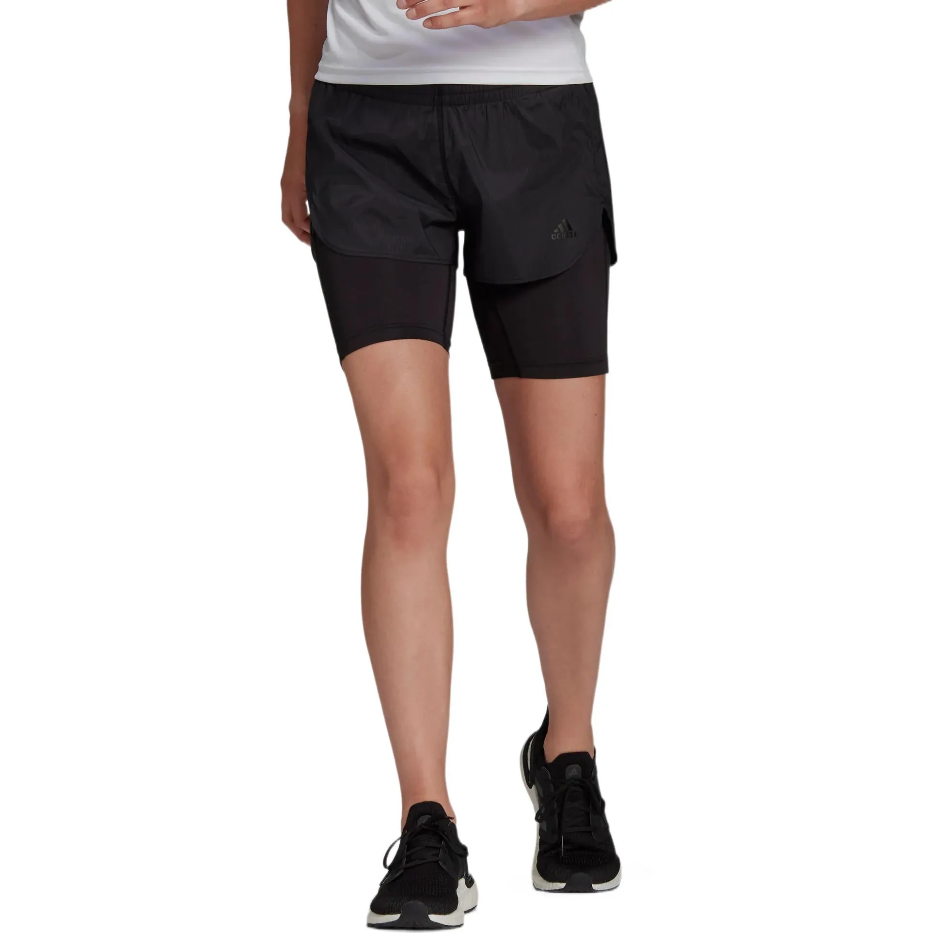 (WMNS) adidas Run Fast Two-in-One Shorts 'Black' HB9225 sold by KicksCrew product image thumbnail 2
