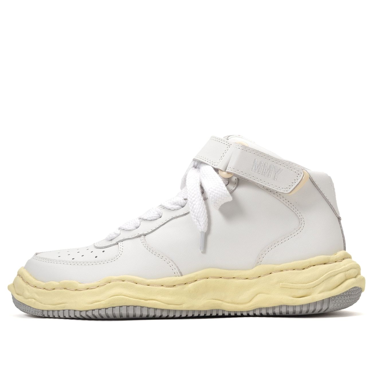 Maison MIHARA YASUHIRO WAYNE VL OG Sole Leather High-top Sneaker 'White' A09FW729-WHT sold by KicksCrew