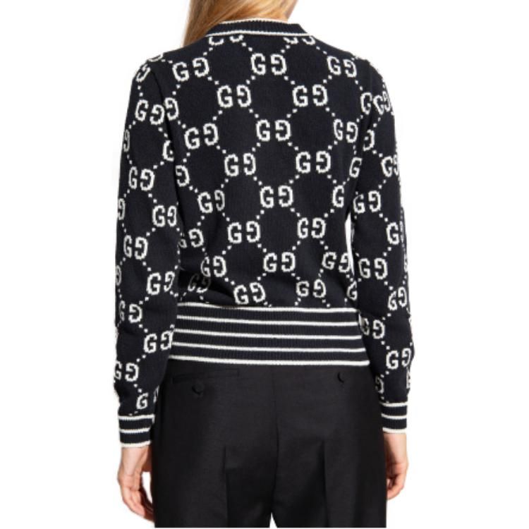 (WMNS) GUCCI GG cotton blend cardigan 'Black' 753917-XKCAN-1289 sold by KicksCrew product image thumbnail 4