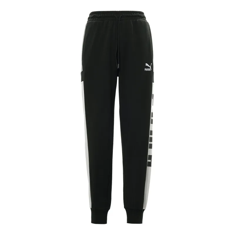 Puma Retro Block Sweatpant 'Black White Grey' 530714-01 sold by KicksCrew