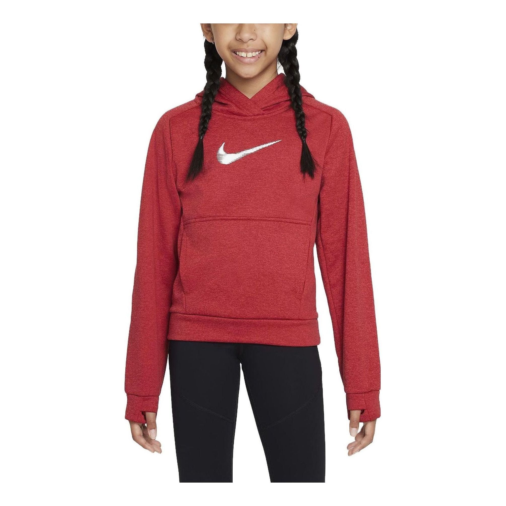 (GS) Nike Multi+ Therma-FIT Pullover Hoodie 'Red White' FD3893-687 sold by KicksCrew
