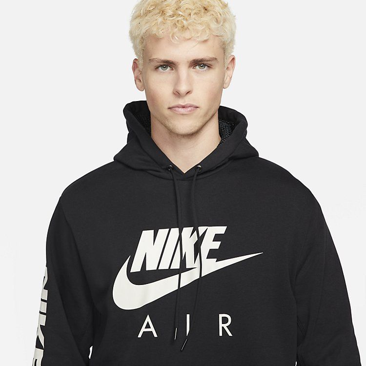 Nike Air Fleece Pullover Hoodie 'Brushed-Back' DM5202-010 sold by KicksCrew product image thumbnail 3