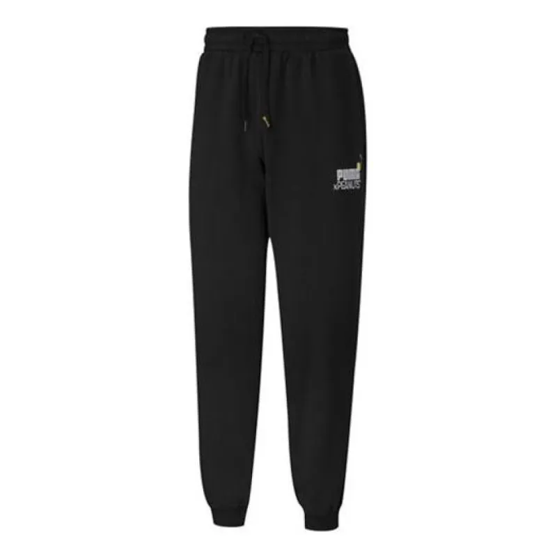 Puma x Peanuts Snoopy Black Drawstring Sweatpants 'Black Grey' 530615-01 sold by KicksCrew