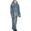 Balenciaga Oversized Hooded Jacket 'Blue' 719315TNW56-4268 sold by KicksCrew