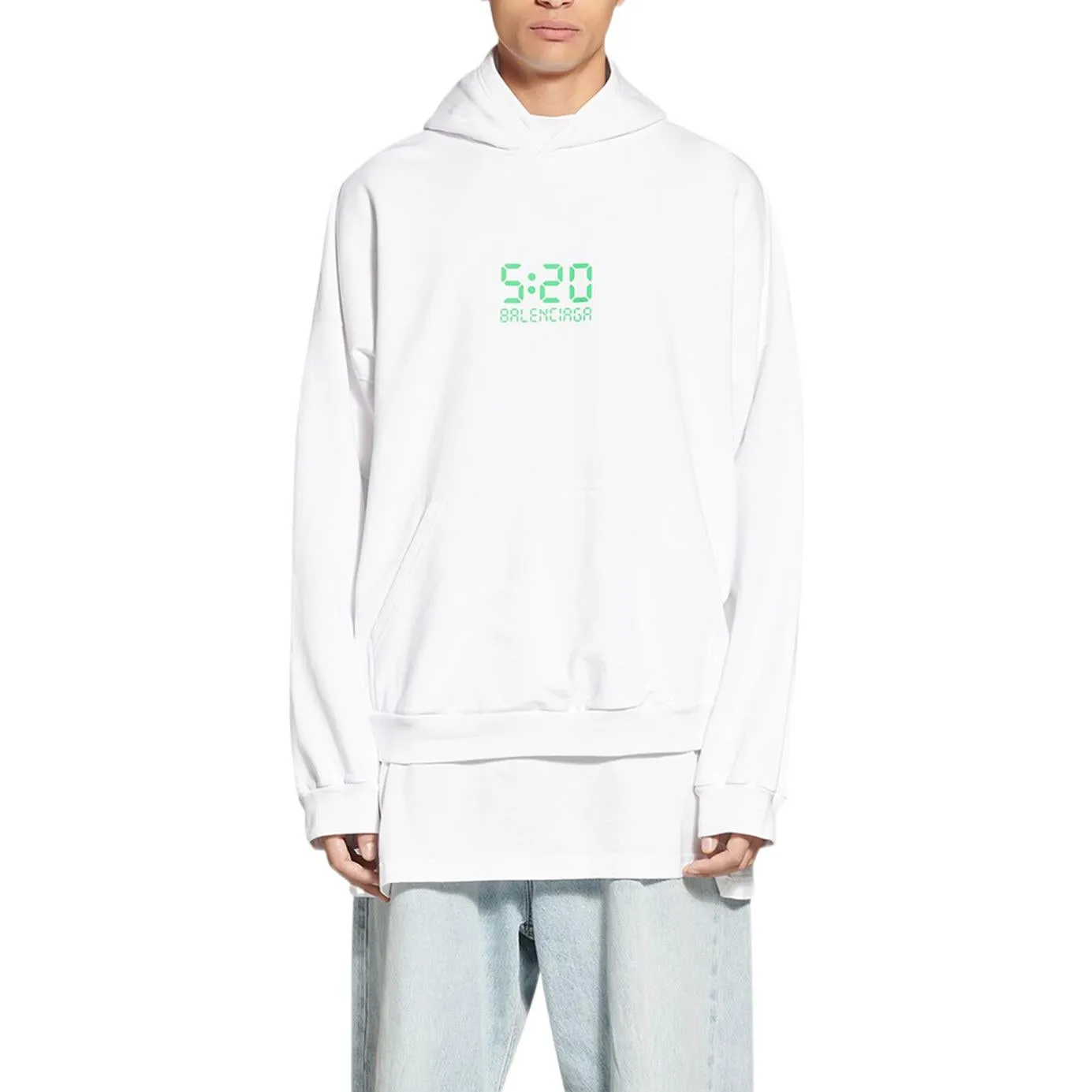 Balenciaga 5:20 Graphic Hoodie 'White Green' 674986TMVL69164 sold by KicksCrew product image thumbnail 2
