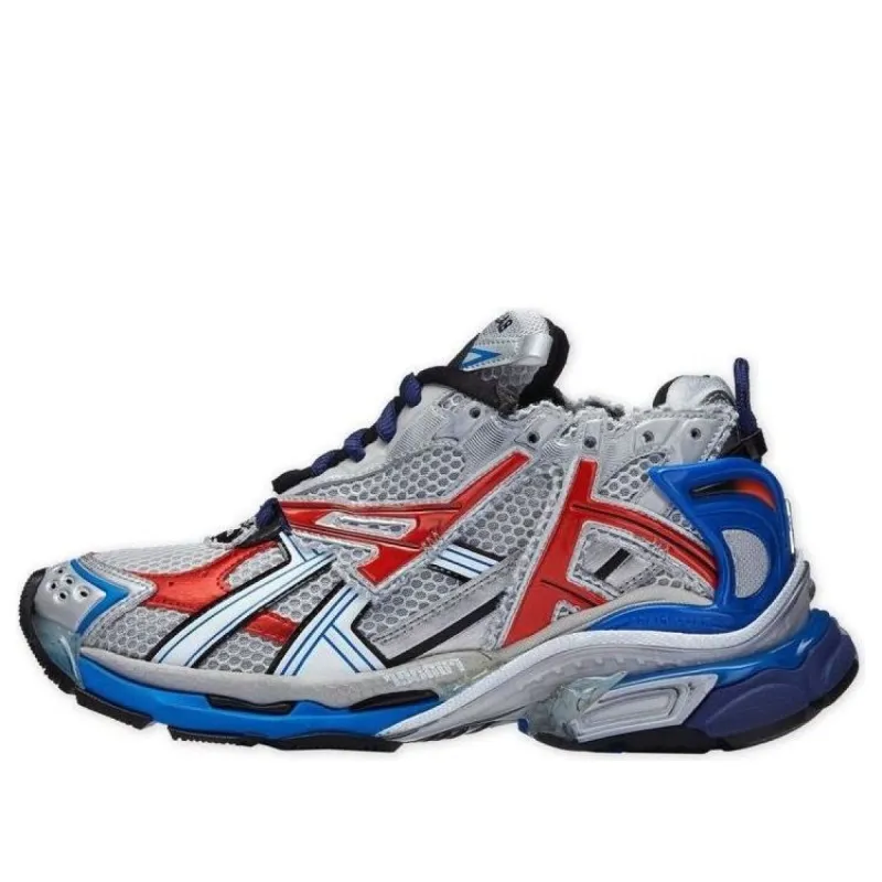 Balenciaga Runner Sneakers 'Grey Blue Red Mesh and Nylon' 677403W3RB61264 sold by KicksCrew