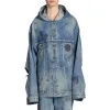 Balenciaga Oversized Hooded Jacket 'Blue' 719315TNW56-4268 sold by KicksCrew