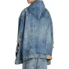 Balenciaga Oversized Hooded Jacket 'Blue' 719315TNW56-4268 sold by KicksCrew