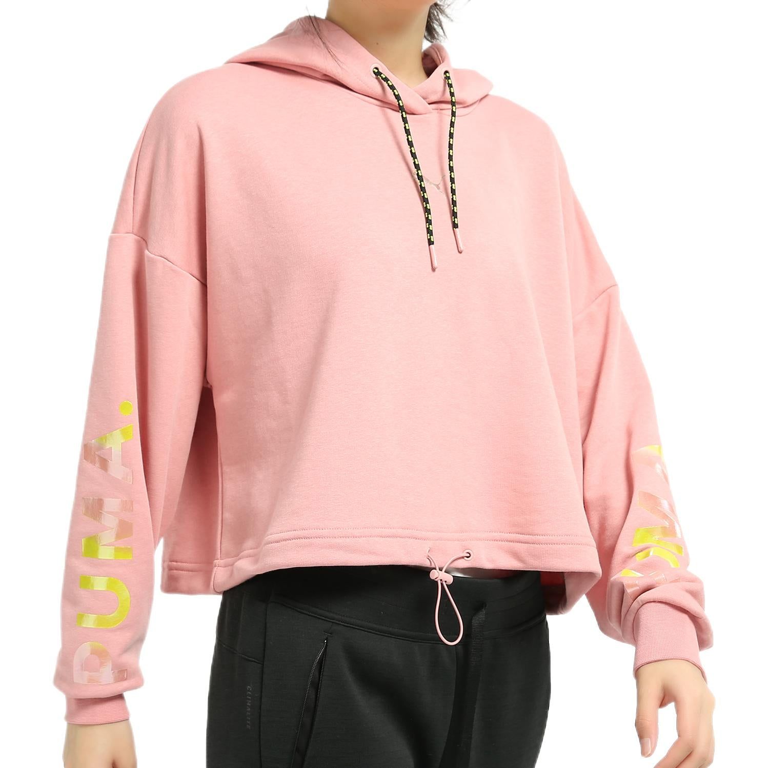 (WMNS) Puma Chase Cropped Hoodie 'Pink White' 595935-14 sold by KicksCrew product image thumbnail 4