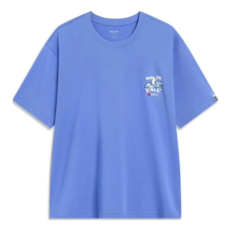 Li-Ning x Disney Stitch Graphic T-shirt 'Blue' AHST493-4 sold by KicksCrew