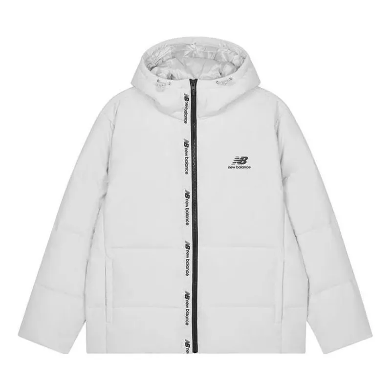 New Balance Logo Print Down Jacket 'White Black' AMJ23343-GYM sold by KicksCrew