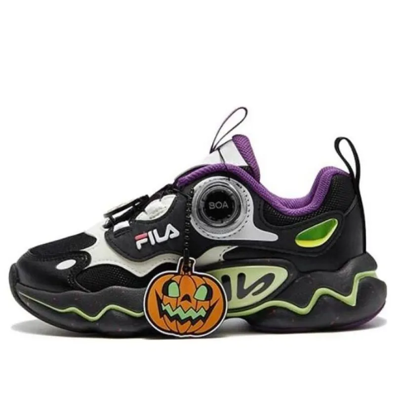 (PS) FILA Classic Running Shoes 'Black Grey Purple' K14B341110FBL sold by KicksCrew