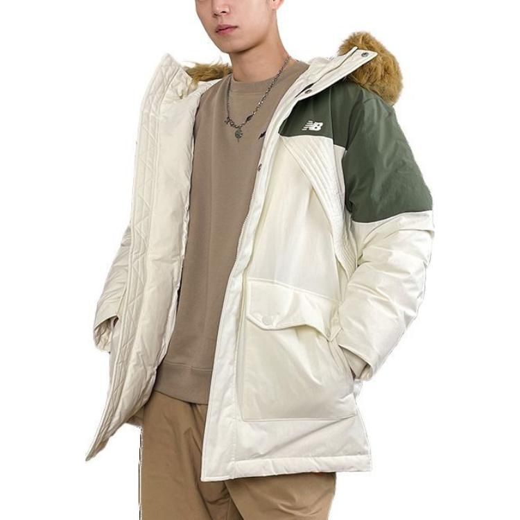 New Balance Warm Hooded Down Jacket 'White Black' AMJ34323-CIC sold by KicksCrew product image thumbnail 3