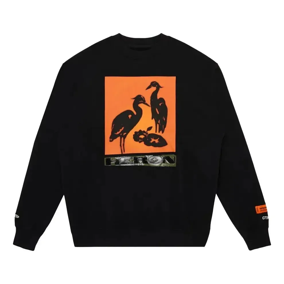 HERON PRESTON Nightshift Logo T-Shirt 'Black Orange' HMBA014R21JER0011020 sold by KicksCrew