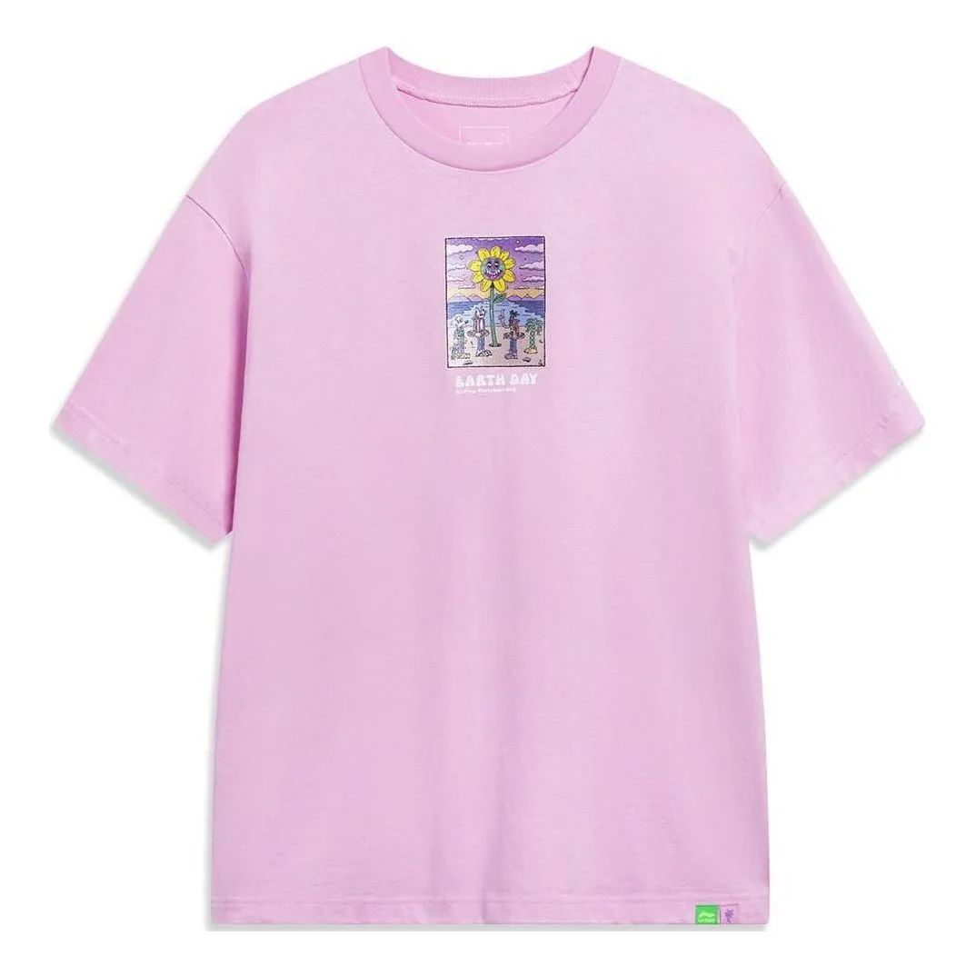 Li-Ning x Steven Harrington Graphic T-shirt 'Pink' AHST093-1 sold by KicksCrew