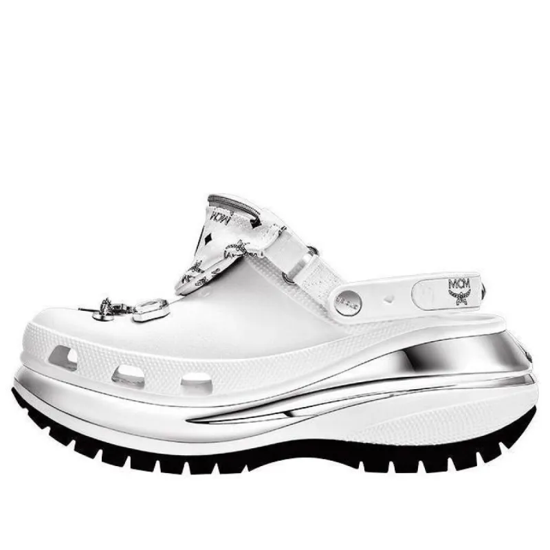 Crocs x MCM Mega Crush Clogs 'White Silver' MEXDAMM08WT sold by KicksCrew