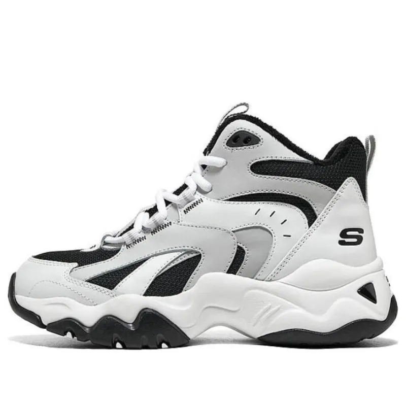 (WMNS) Skechers D'Lites Sneaker 'White Grey Black' 168014-WBK sold by KicksCrew