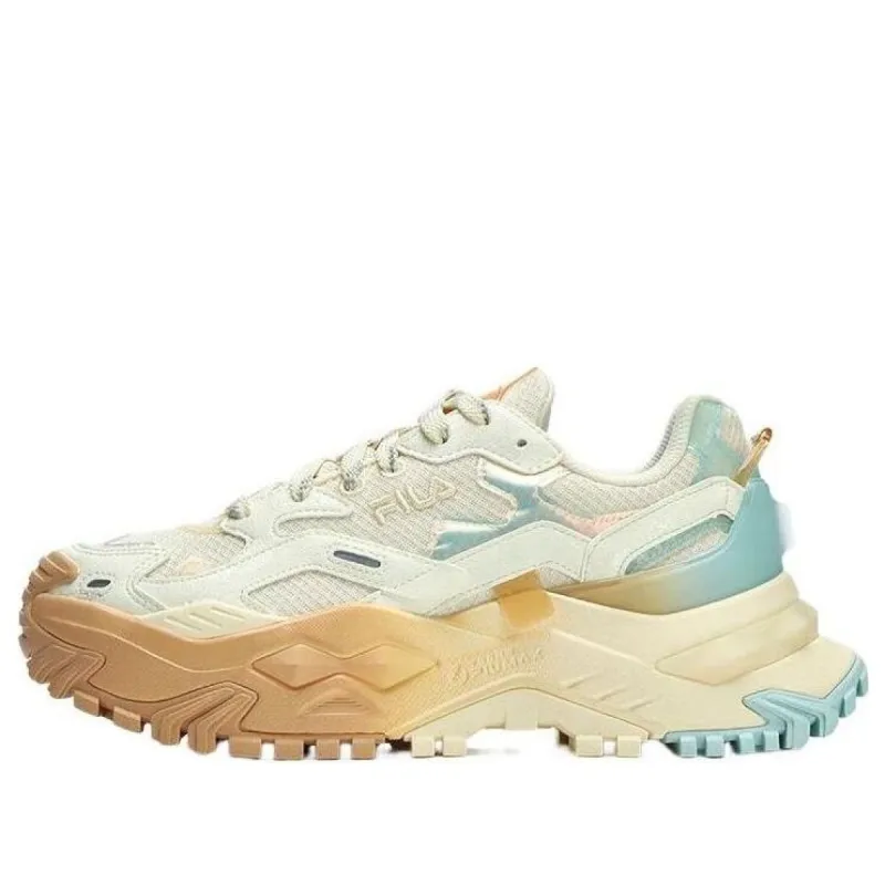 (WMNS) FILA FUSION Bianco TECNO-PIUMAX Sneakers 'White Brown Blue' T12W321301FLG sold by KicksCrew