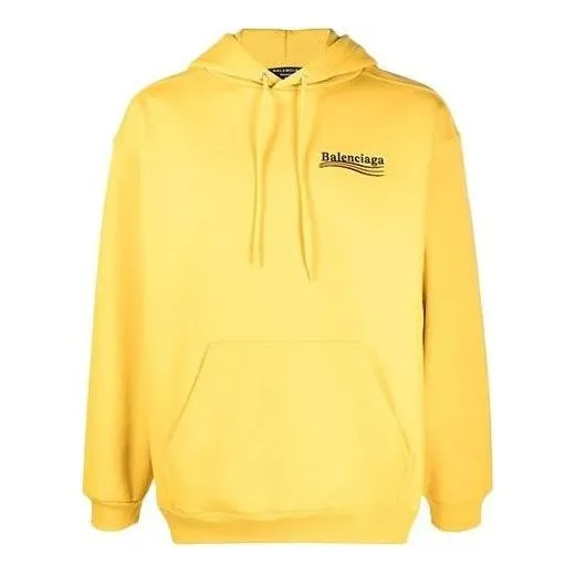 Balenciaga Political Campaign Hoodie Medium Fit 'Yellow' 600583TKVI97442 sold by KicksCrew