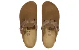 Birkenstock Boston Braided Suede Leather Narrow Fit Sandals 'Mink' 1026713 sold by KicksCrew