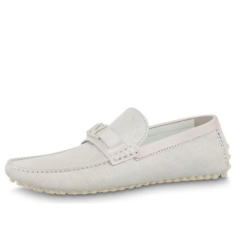 LOUIS VUITTON Hockenheim Moccasin Shoes 'White Minimonogram' 1ABM3T sold by KicksCrew