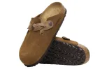 Birkenstock Boston Braided Suede Leather Narrow Fit Sandals 'Mink' 1026713 sold by KicksCrew
