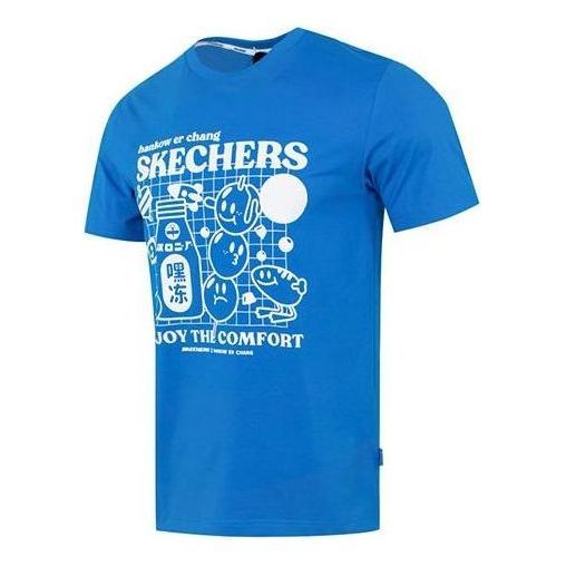 Skechers Graphic Tee 'Blue White' L223M019-000M sold by KicksCrew