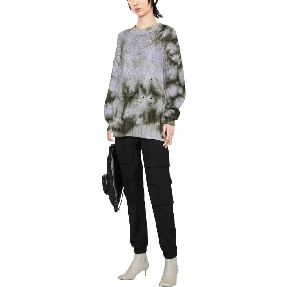 (WMNS) Off-White Tie-Dye Print Cable Knit Sweater 'Grey Green' OWHE061F22KNI0015636 sold by KicksCrew product image thumbnail 3
