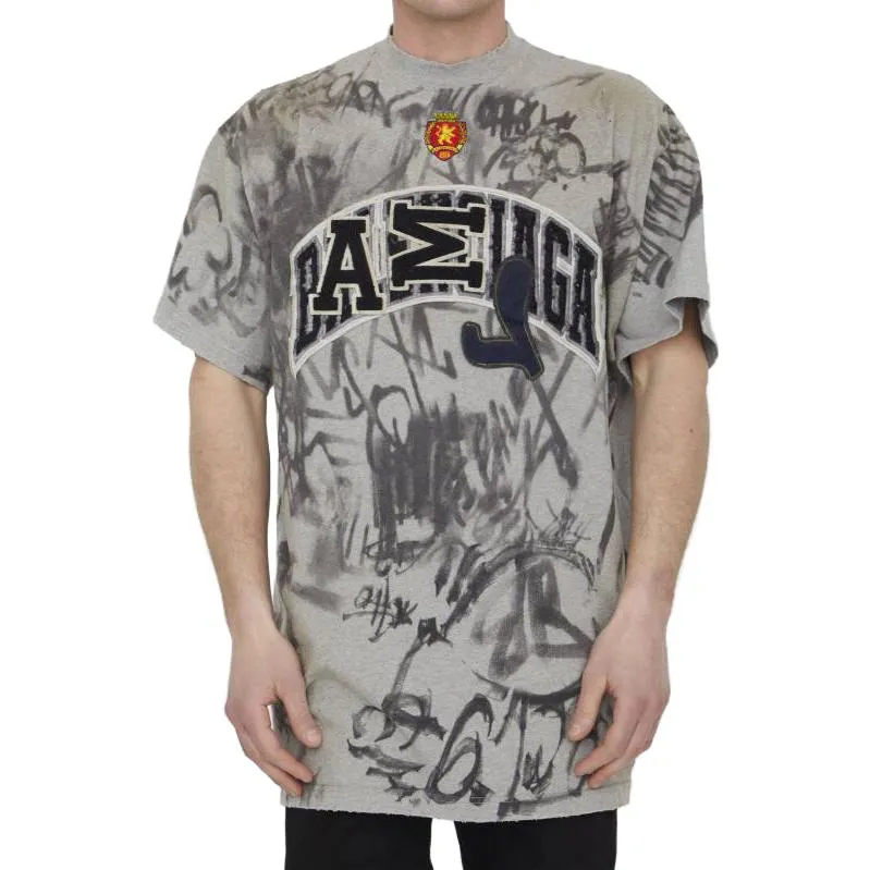 Balenciaga Skater Graffiti T-Shirt 'Heather Grey' 739028TOVA71300 sold by KicksCrew product image thumbnail 2