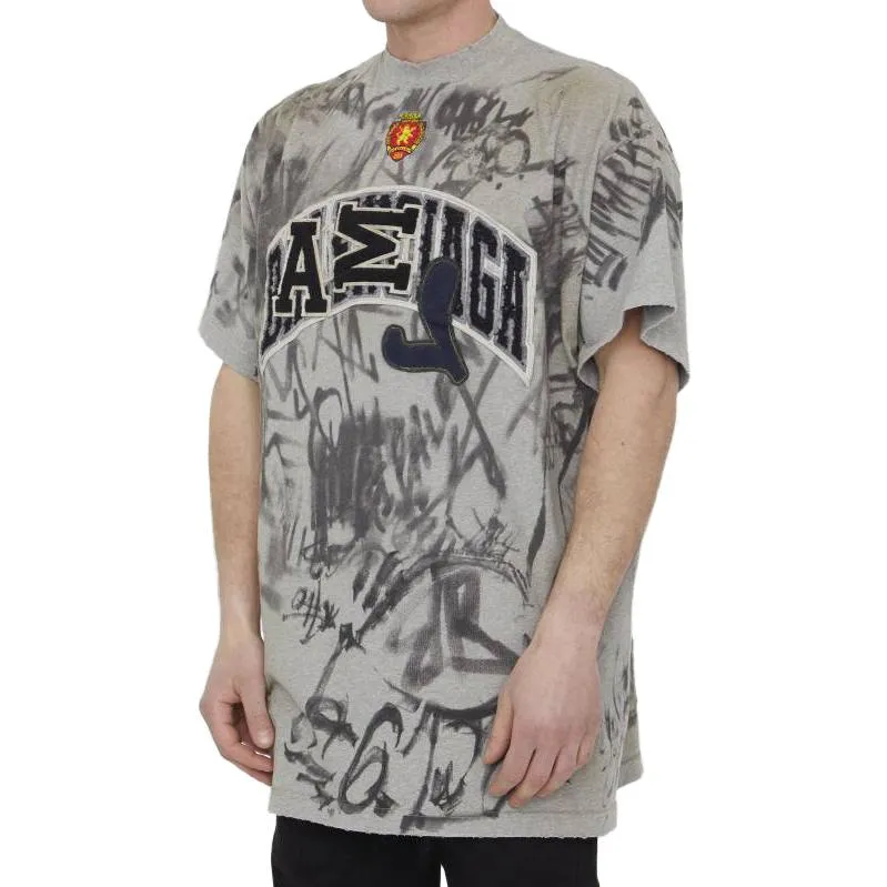 Balenciaga Skater Graffiti T-Shirt 'Heather Grey' 739028TOVA71300 sold by KicksCrew product image thumbnail 4