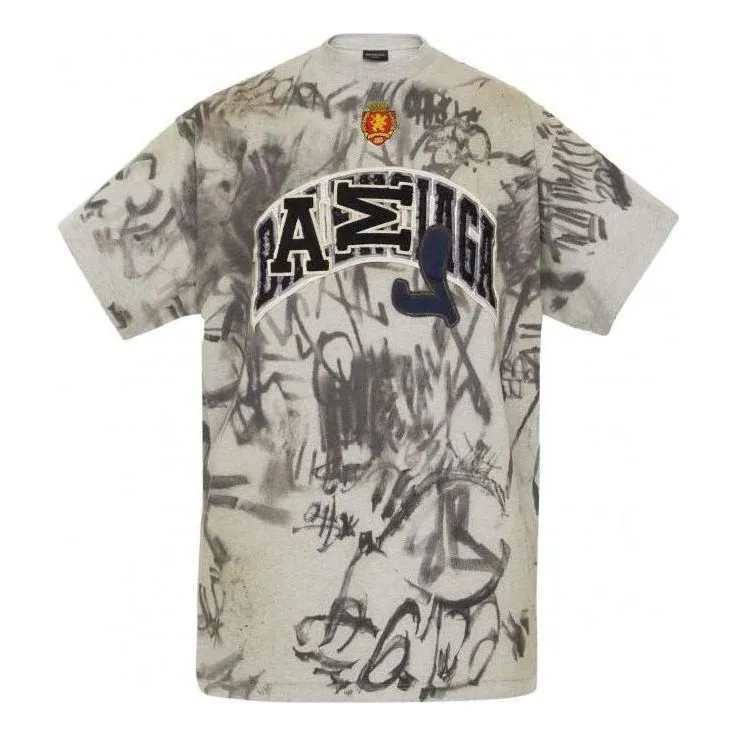 Balenciaga Skater Graffiti T-Shirt 'Heather Grey' 739028TOVA71300 sold by KicksCrew