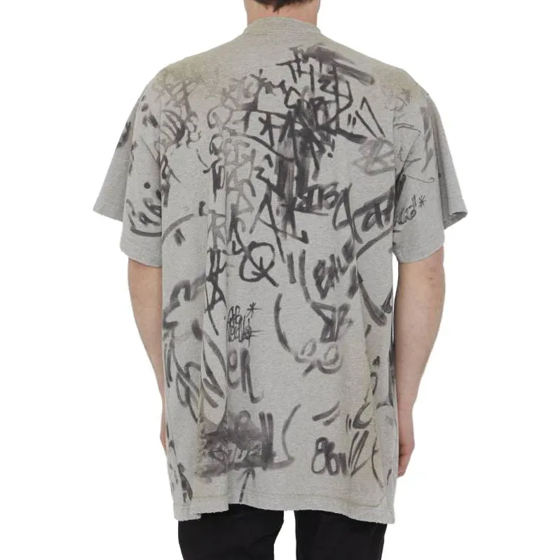Balenciaga Skater Graffiti T-Shirt 'Heather Grey' 739028TOVA71300 sold by KicksCrew product image thumbnail 3